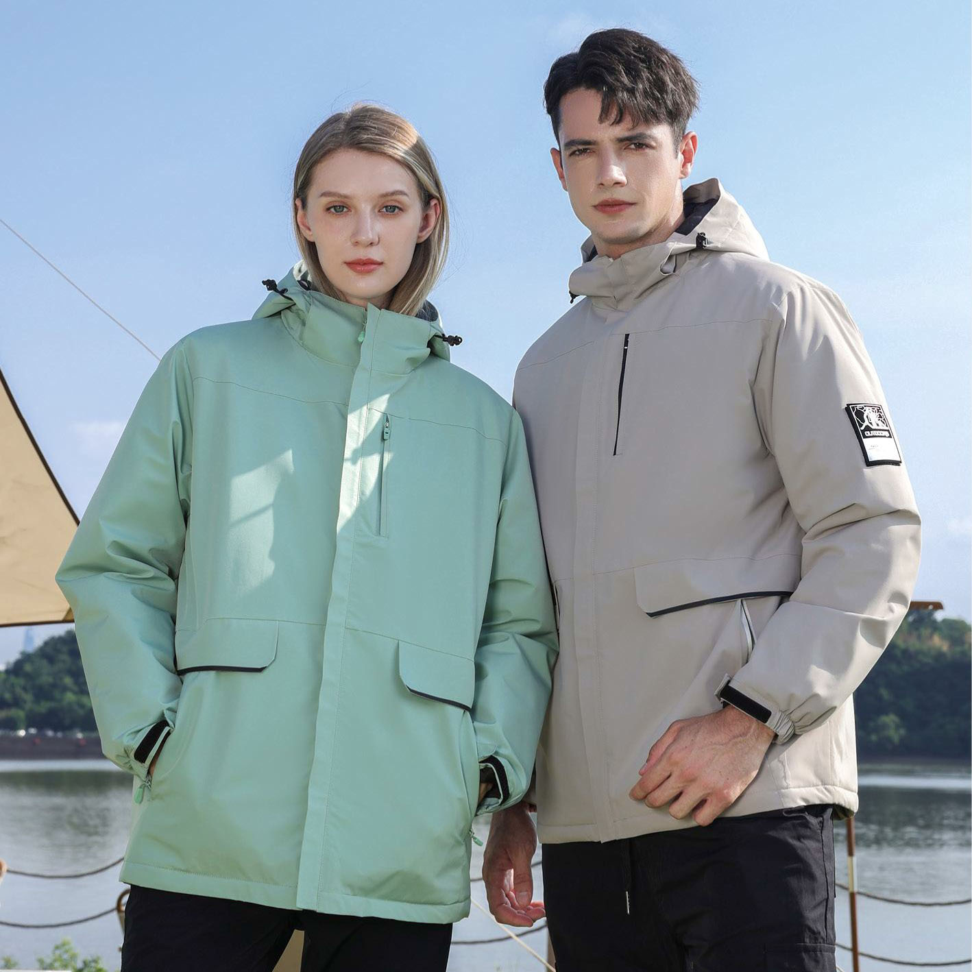 Gefütterte Parka-Übermäntel